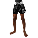 VENUM CLASSIC KIDS MUAY THAI SHORTS BLACK/WHITE