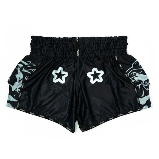 YOKKAO ORIGINAL SILVER MUAY THAI SHORTS BLACK