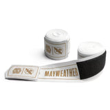 HAYABUSA MAYWEATHER STRETCH HANDWRAPS WHITE/GOLD STANDARD