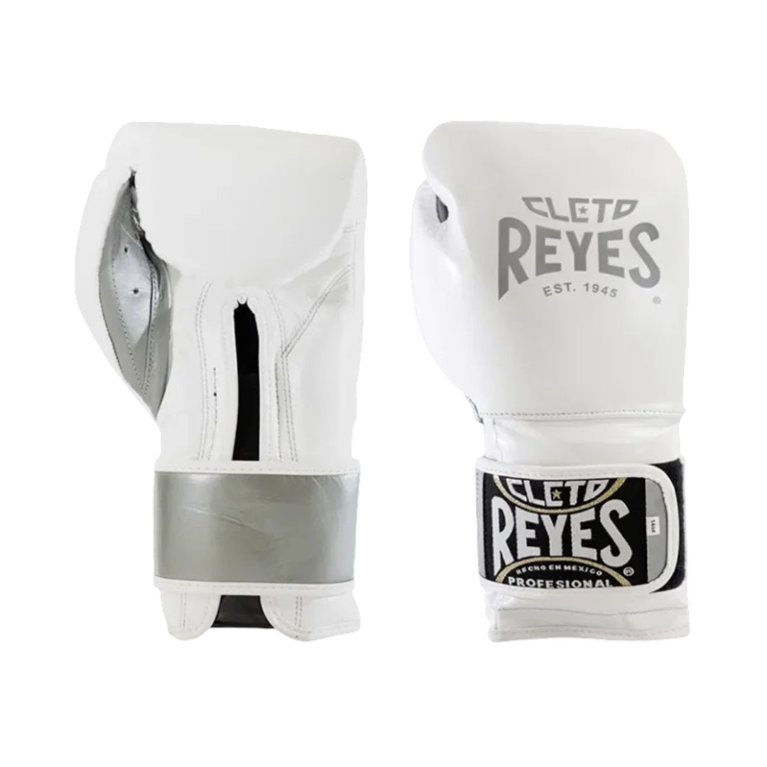 CLETO REYES TRAINING GLOVES EST WHITE/SILVER 14 OZ – Combat Sports ME