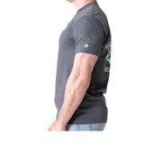 FUJI MENS JIU JITSU FLOW T-SHIRT HEATHER HEAVY METAL GREY LEFT SIDE
