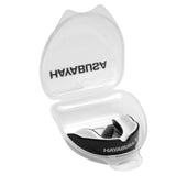 HAYABUSA COMBAT MOUTHGUARD BLACK WHITE FRONT SIDE
