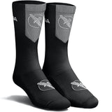 HAYABUSA PRO BOXING SOCKS BLACK GREY FRONT SIDE