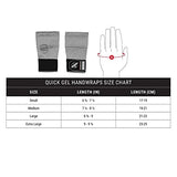 HAYABUSA QUICK GEL HAND WRAPS BLACK SIZE CHART