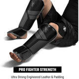 HAYABUSA S4 YOUTH SHIN GUARDS BLACK LEFT SIDE