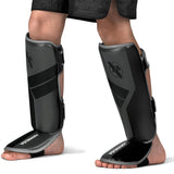 HAYABUSA S4 YOUTH SHIN GUARDS CHARCOAL FRONT SIDE