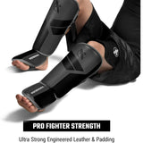 HAYABUSA S4 YOUTH SHIN GUARDS CHARCOAL LEFT SIDE