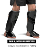 HAYABUSA S4 YOUTH SHIN GUARDS CHARCOAL RIGHT SIDE