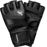 HAYABUSA T3 MMA 4OZ GLOVES BLACK FRONT SIDE