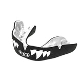 OPRO INSTANT CUSTOM FIT JAWS BLACK WHITE FRONT SIDE