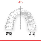 OPRO INSTANT CUSTOM FIT TEETH BLACK WHITE SILVER BACK SIDE