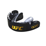OPRO SELF FIT UFC GOLD BRACES BLACK SILVER FRONT SIDE
