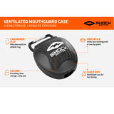 SHOCK DOCTOR MOUTHGUARD CASE CHROME BLACK STANDARD LEFT SIDE