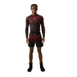 TACTICAL XT FIGHTSHORTS BLACK BURGUNDY GOLD FRONT SIDE