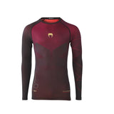 TACTICAL XT RASHGUARDS LONG SLEEVES BLACK BURGUNDY GOLD LEFT SIDE