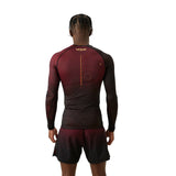 TACTICAL XT RASHGUARDS LONG SLEEVES BLACK BURGUNDY GOLD BACK SIDE