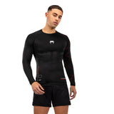 TACTICAL XT RASHGUARDS LONG SLEEVES BLACK FIRE RED FRONT SIDE