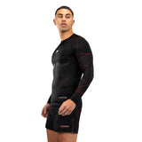 TACTICAL XT RASHGUARDS LONG SLEEVES BLACK FIRE RED LEFT SIDE