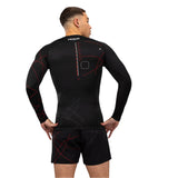 TACTICAL XT RASHGUARDS LONG SLEEVES BLACK FIRE RED BACK SIDE