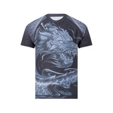 TATSU DRAGON RASHGUARD SHORT SLEEVE KIDS GREY FRONT SIDE