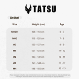 TATSU LEVE BJJ GI KIDS SIZE CHART