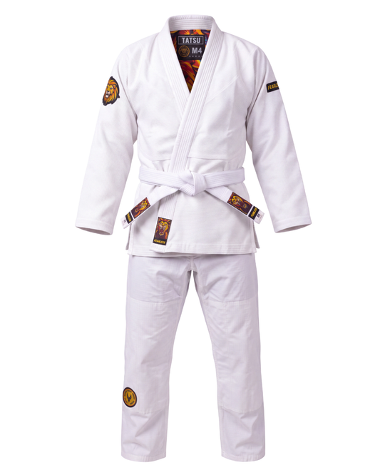 TATSU FEARLESS BJJ Gi – White | Premium Pearl Weave - Adults & Kids