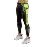 TRAINING CAMP 3.0 COMPRESSION TIGHTS BLACK NEO YELLOW LEFT SIDE