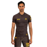 UFC FUSION BY VENUM FIRST WEEK RASHGUARDS SHORT SLEEVES DARK BROWN FRONT SIDE
