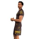 UFC FUSION BY VENUM FIRST WEEK RASHGUARDS SHORT SLEEVES DARK BROWN LEFT SIDE