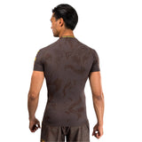 UFC FUSION BY VENUM FIRST WEEK RASHGUARDS SHORT SLEEVES DARK BROWN BACK SIDE