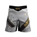 UFC UNRIVALED BY VENUM ISLAM MAKHACHEV MENS FIGHT SHORT WHITE BLACK FRONT SIDE