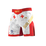 UFC UNRIVALED BY VENUM MERAB DVALISHVILI MENS FIGHT SHORT WHITE RED LEFT SIDE