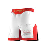 UFC UNRIVALED BY VENUM MERAB DVALISHVILI MENS FIGHT SHORT WHITE RED BACK SIDE