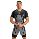 VENUM ATTACK RASHGUARDS SHORT SLEEVES BLACK FRONT SIDE