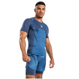 VENUM ATTACK RASHGUARDS SHORT SLEEVES NAVY BLUE RIGHT SIDE