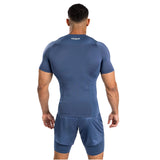VENUM ATTACK RASHGUARDS SHORT SLEEVES NAVY BLUE BACK SIDE