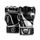 VENUM CHALLENGER 2.0 MMA GLOVES BLACK SILVER FRONT SIDE