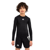 VENUM CONTENDER KIDS RASHGUARD LONG SLEEVES BLACK FRONT SIDE