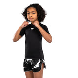 VENUM CONTENDER KIDS RASHGUARD SHORT SLEEVES BLACK LEFT SIDE