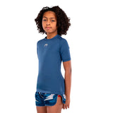 VENUM CONTENDER KIDS RASHGUARD SHORT SLEEVES ROYAL BLUE LEFT SIDE