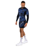 VENUM ELECTRON 3.0 LONG SLEEVE RASHGUARD NAVY BLUE LEFT SIDE