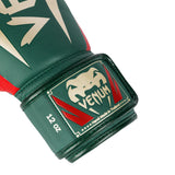 VENUM ELITE BOXING GLOVES GREEN GOLD RED RIGHT SIDE