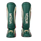 VENUM ELITE STANDUP SHINGUARDS GREEN GOLD RED FRONT SIDE