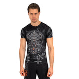 VENUM GLADIATOR 5.0 RASHGUARD SHORT SLEEVE BLACK SILVER FRONT SIDE