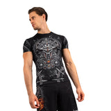 VENUM GLADIATOR 5.0 RASHGUARD SHORT SLEEVE BLACK SILVER RIGHT SIDE