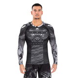 VENUM GORILLA JUNGLE RASHGUARDS LONG SLEEVES BLACK WHITE FRONT SIDE