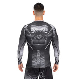 VENUM GORILLA JUNGLE RASHGUARDS LONG SLEEVES BLACK WHITE BACK SIDE