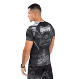 VENUM GORILLA JUNGLE RASHGUARDS SHORT SLEEVES BLACK WHITE BACK SIDE