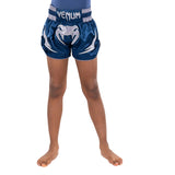 VENUM INFERNO KIDS MUAY THAI SHORTS ROYAL BLUE FRONT SIDE