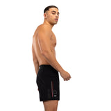 VENUM TACTICAL XT FIGHTSHORTS BLACK FIRE RED RIGHT SIDE